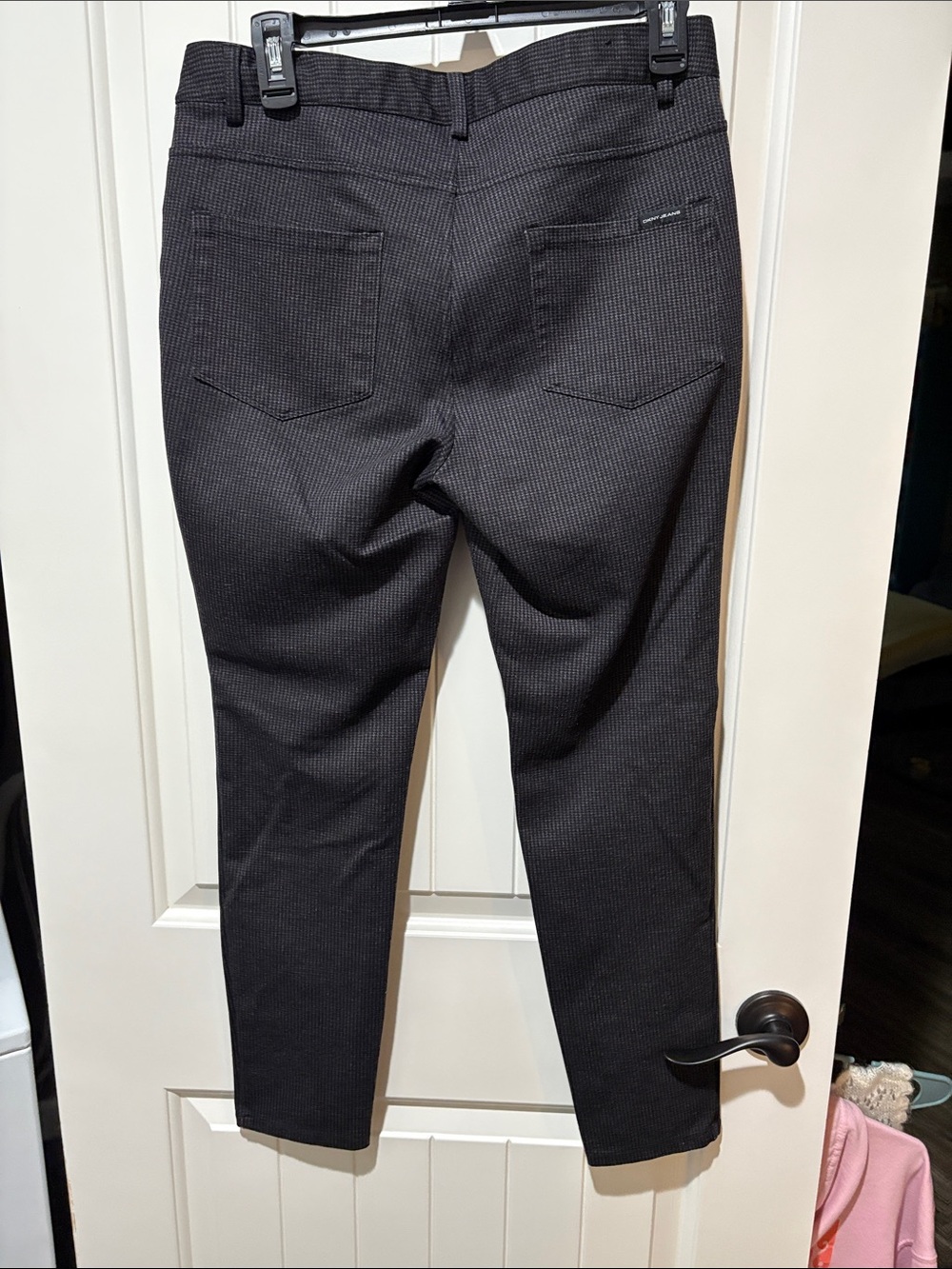 DKNY Black Pinstriped Skinny Jeans - Picture 3 of 4